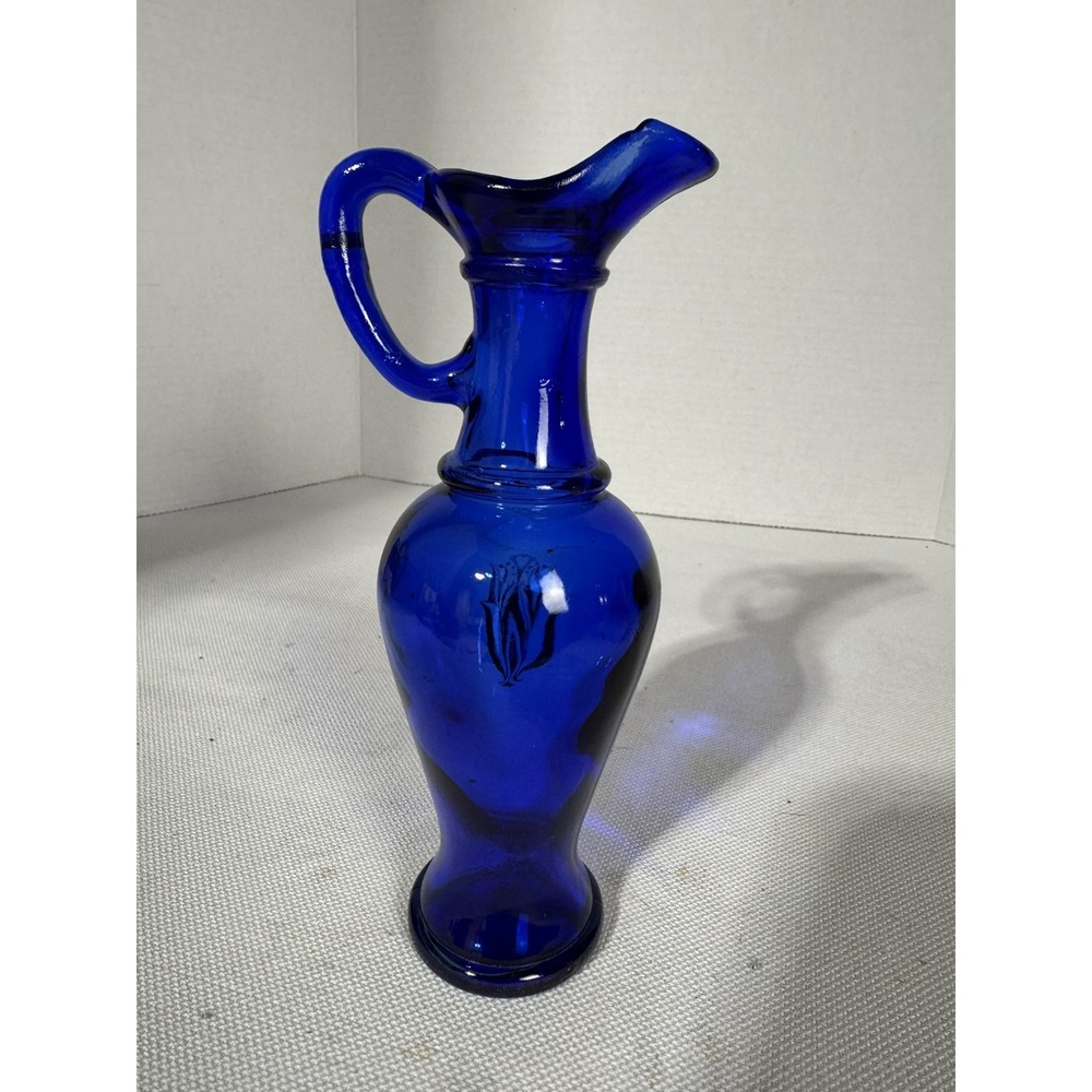 Vintage 1970s Avon Skin So Soft Cobalt Blue Bath Oil Decanter No Lid - Picture 4 of 10
